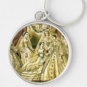 Antique Bröllop Möhippa Rund Silverfärgad Nyckelring