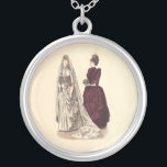 Antique Bröllop Silverpläterat Halsband<br><div class="desc">Denna vackra illustration i bröllop är från 1800-talet,  som visar en brud och hennes brud som får redo för bröllop.</div>