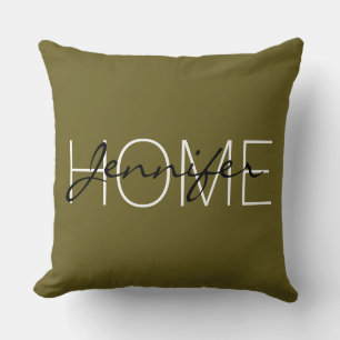 Antique bronze färg Home monogram Kudde
