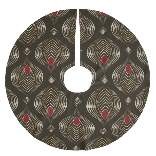Antique Bronze: Sömlösa prydnadsföremål Julgransmatta Borstad Polyester (Framsidan)