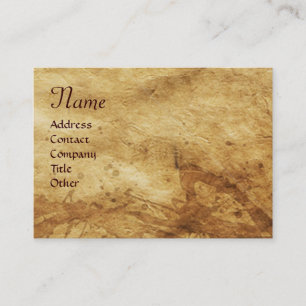 ANTIQUE BROWN PARCHMENT Monogram Visitkort