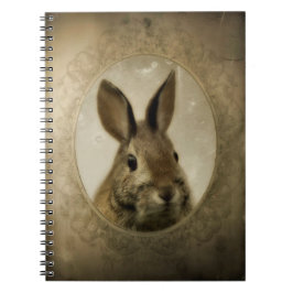 Antique Bunny Porträtt Anteckningsbok
