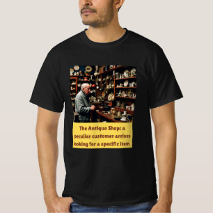 Antique-butik mot skjorta, motivation till skjorta t shirt