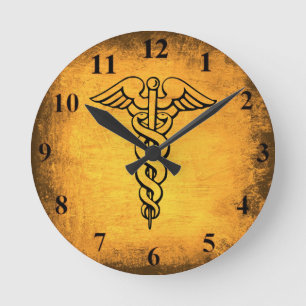 Antique Caduceus Wall Clock Rund Klocka
