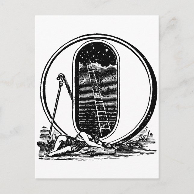 Antique Calligraphy Masonic Symbols Brev O Vykort (Framsida)