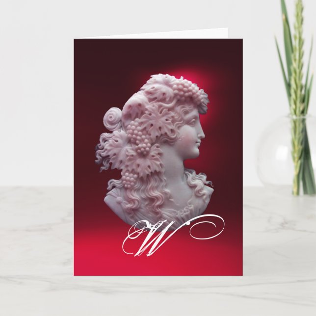 ANTIQUE CAMEO,DAM MED DRUVMONOGRAM ANTECKNINGSKORT (Framsida)