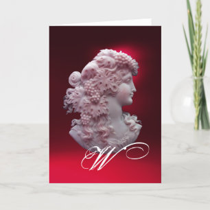 ANTIQUE CAMEO,DAM MED DRUVMONOGRAM ANTECKNINGSKORT