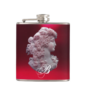 ANTIQUE CAMEO,DAM MED DRUVMONOGRAM FICKPLUNTA