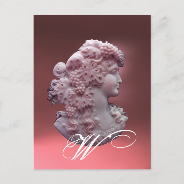 ANTIQUE CAMEO,DAM MED DRUVMONOGRAM HELG VYKORT (Framsida)