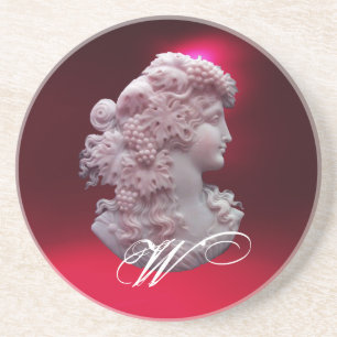 ANTIQUE CAMEO,DAM MED DRUVMONOGRAM UNDERLÄGG