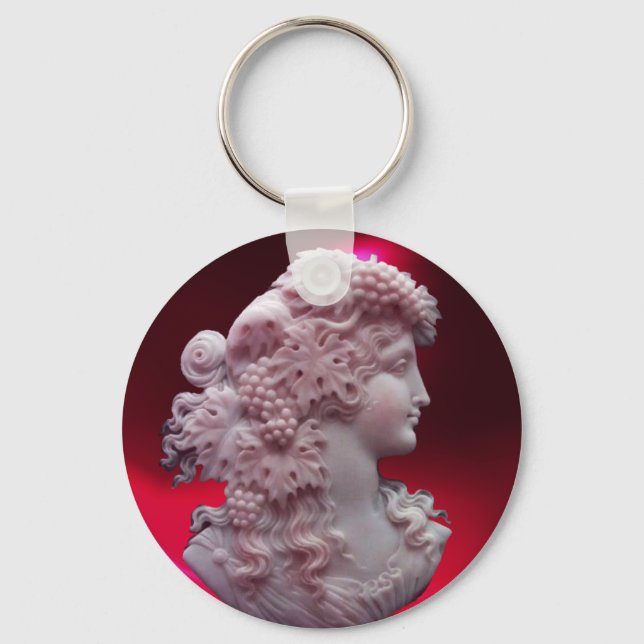 ANTIQUE CAMEO, DAM MED DRUVOR OCH GRAPEVINER NYCKELRING (Framsida)