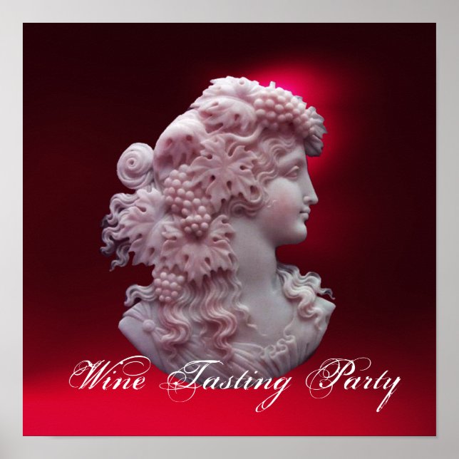 ANTIQUE CAMEO, DAM MED DRUVOR OCH GRAPEVINER POSTER (Framsidan)