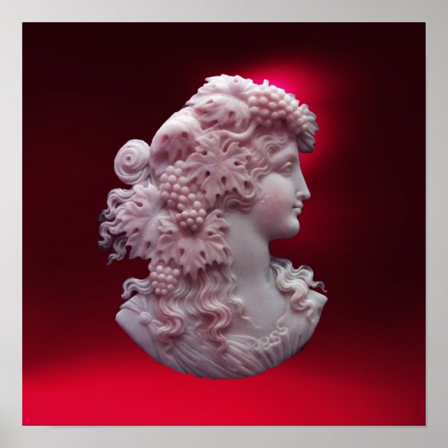 ANTIQUE CAMEO, DAM MED DRUVOR OCH GRAPEVINER POSTER (Framsidan)