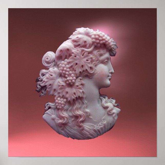 ANTIQUE CAMEO, DAM MED DRUVOR OCH GRAPEVINER POSTER (Framsidan)