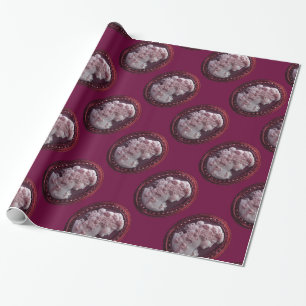 ANTIQUE CAMEO, DAM MED DRUVOR OCH GRAPEVINER PRESENTPAPPER