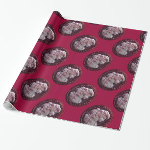 ANTIQUE CAMEO, DAM MED DRUVOR OCH GRAPEVINER PRESENTPAPPER