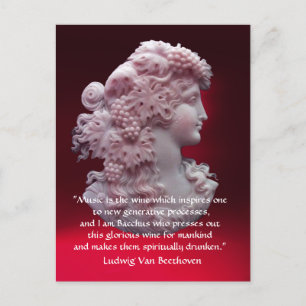 ANTIQUE CAMEO,DAM MED DRUVOR,VIN MUSIC QUOTE VYKORT
