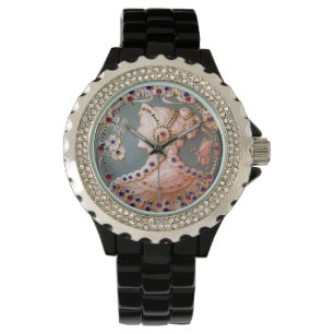 ANTIQUE CAMEO / DAM MED SMÖR OCH BLOMMOR ARMBANDSUR