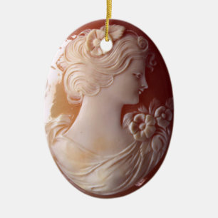 Antique Cameo Julgransprydnad Keramik