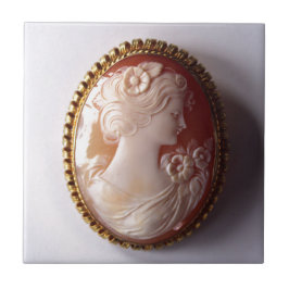 Antique Cameo Kakelplatta