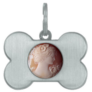 Antique Cameo Namnbricka Husdjur