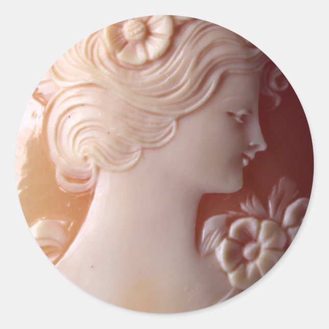 Antique Cameo Runt Klistermärke (Framsida)