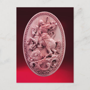 ANTIQUE CAMEO ST. GEORGE OCH DRAGON VYKORT