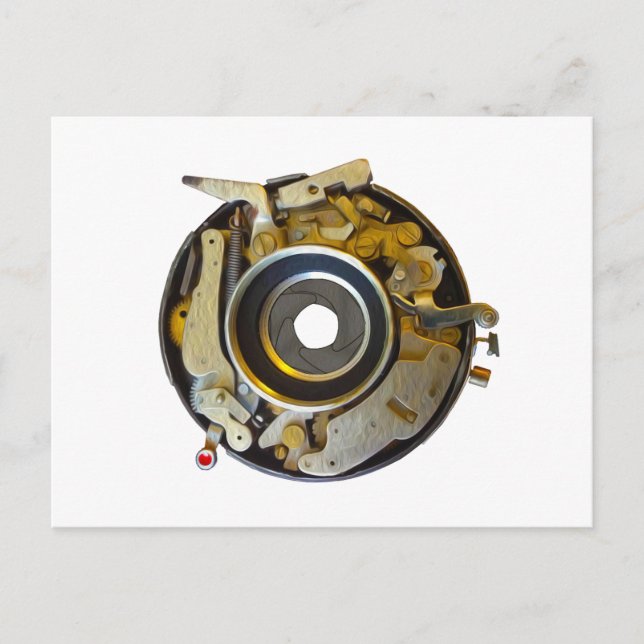 Antique Camera Lens Shutter Vykort (Framsida)