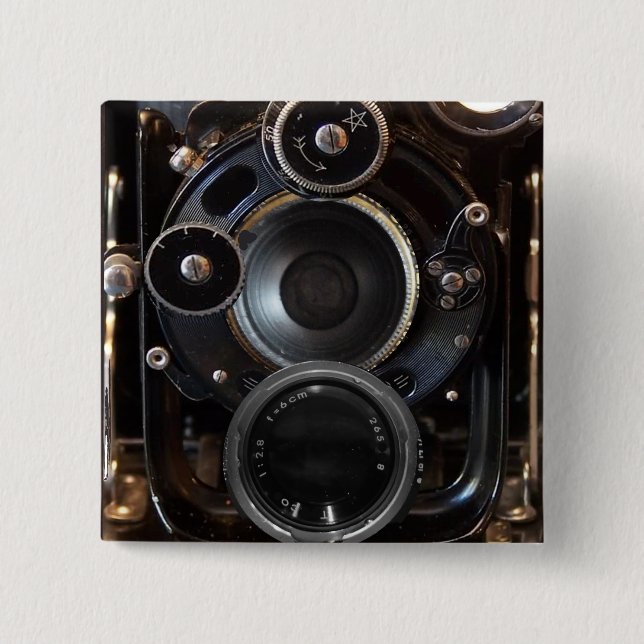 Antique Camera Photography Vintage Lens Film Knapp (Framsida)