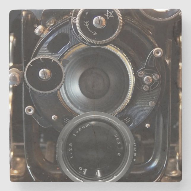 Antique Camera Photography Vintage Lens Film Underlägg Sten (Framsidan)