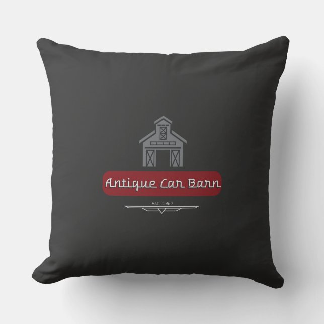 Antique Car Barn Pillow Kudde (Framsida)