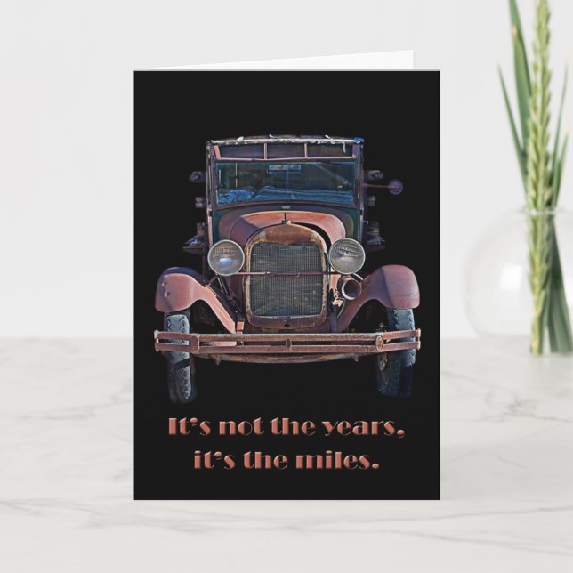 Antique Car Birthday Card Kort (Framsida)
