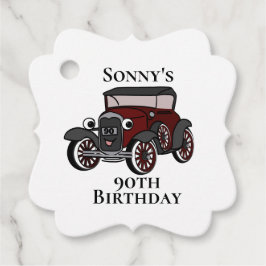 Antique Car Birthday Gåvor Etiketter