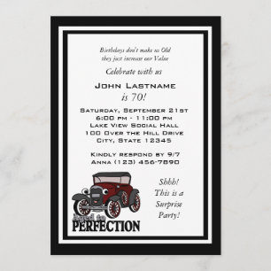 Antique Car Birthday Inbjudan