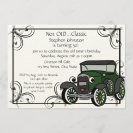 Antique Car Birthday Inbjudningar