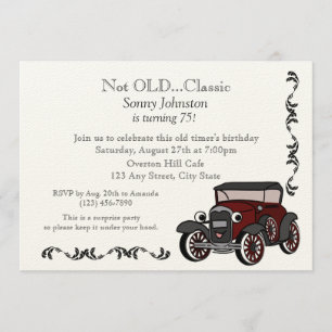 Antique Car Birthday Inbjudningar