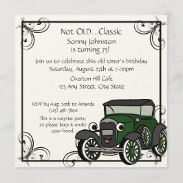 Antique Car Birthday Inbjudningar