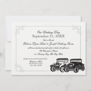 Antique Car Bröllop Inbjudningar