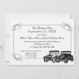 Antique Car Bröllop Inbjudningar