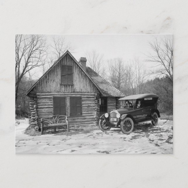 Antique Car i Sten Bäck Park, 1920-talet Vykort (Framsida)