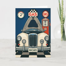 Antique Car Illustration blank Hälsning