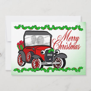 Antique Car Old Fashioned jul-platta kort