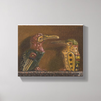 Antique Carved Birds Canvastryck