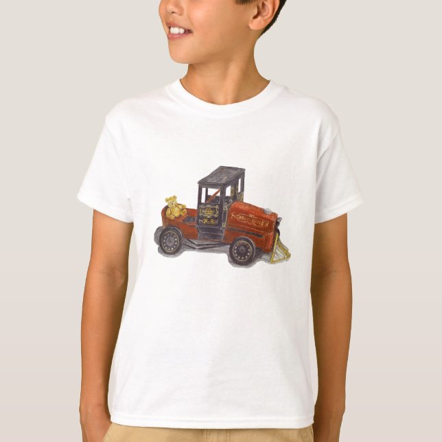 Antique Casey Jones Pedal Car and Bear Art Tee (Framsida)