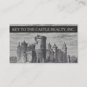 Antique Castle Vintage Illustration Visitkort