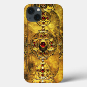 ANTIQUE CELTIC WARRIOR SHIELE WITH RUBY GEM STONES