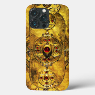 ANTIQUE CELTIC WARRIOR SHIELE WITH RUBY GEM STONES