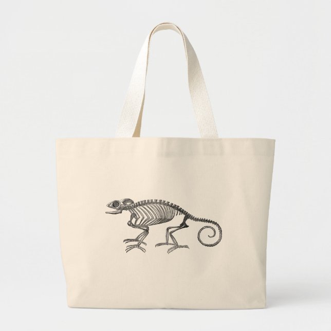 Antique Chameleon Skeleton på Tote Bag Jumbo Tygkasse (Framsidan)