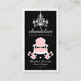 Antique Chandelier & Blommigt Victorian Ordförande Visitkort