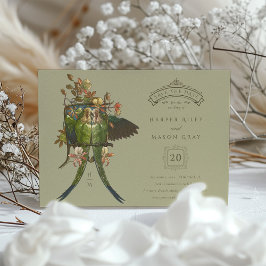 Antique Charm Parrot 'Save the Date'-inbjudan Inbjudningar
